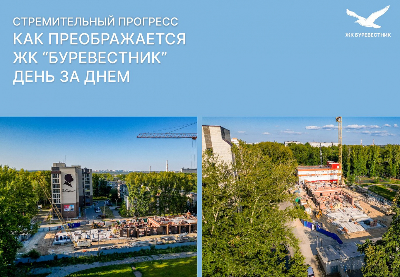 Стремительный прогресс: как преображается ЖК «Буревестник» день за днем